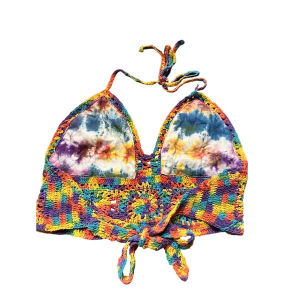 Vintage Crochet Halter Top, Crop Top, Cottagecore, 1960-70s inspired - Picture 2 of 4